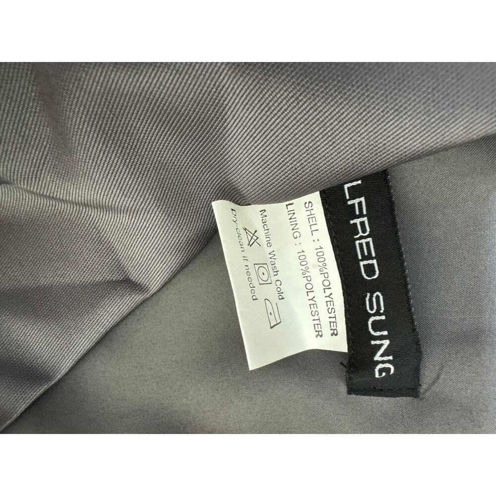Alfred Sung D779 caviar gray size four cap sleeve gown with pockets - Picture 4 of 6